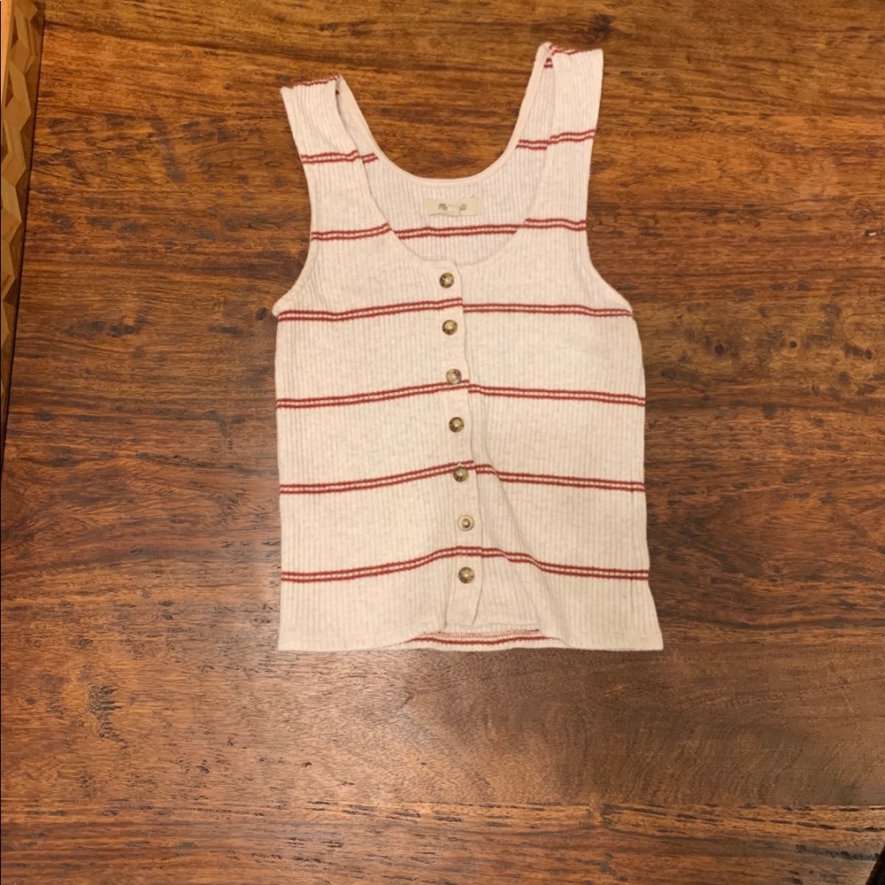 Striped button down Madewell tank